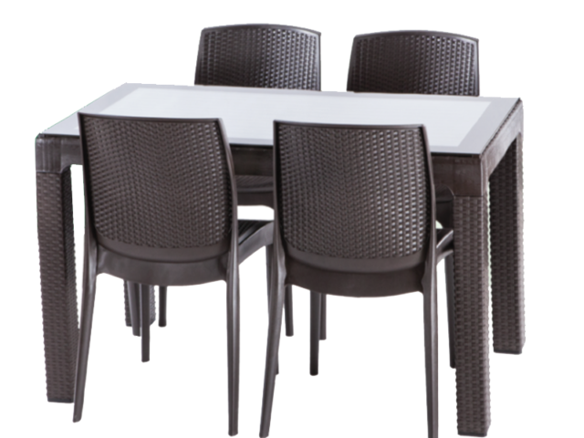 Set Masa Ratan cu geam (70x120)-0946